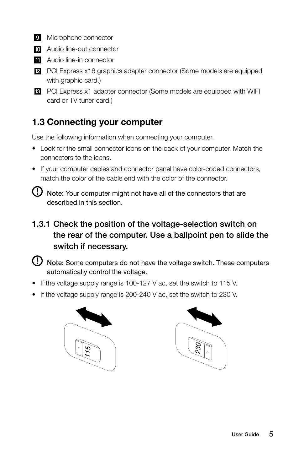 3 connecting your computer | Lenovo H410 Desktop User Manual | Page 10 / 31