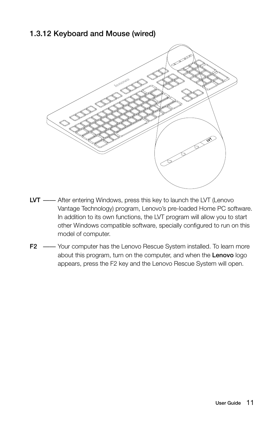 12 keyboard and mouse (wired) | Lenovo H410 Desktop User Manual | Page 16 / 31