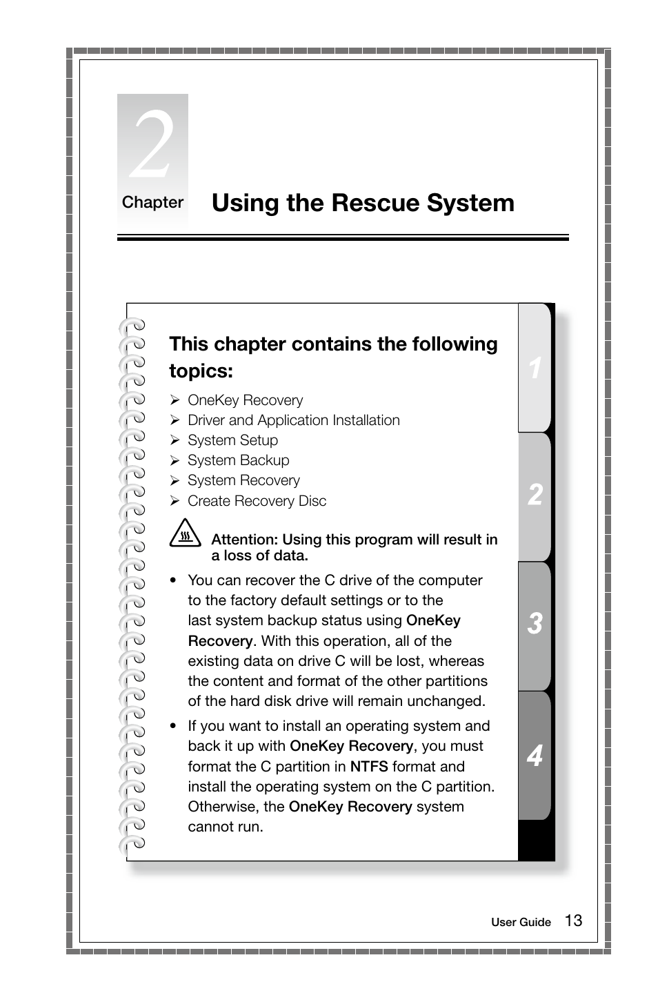 Using the rescue system, This chapter contains the following topics | Lenovo H410 Desktop User Manual | Page 18 / 31