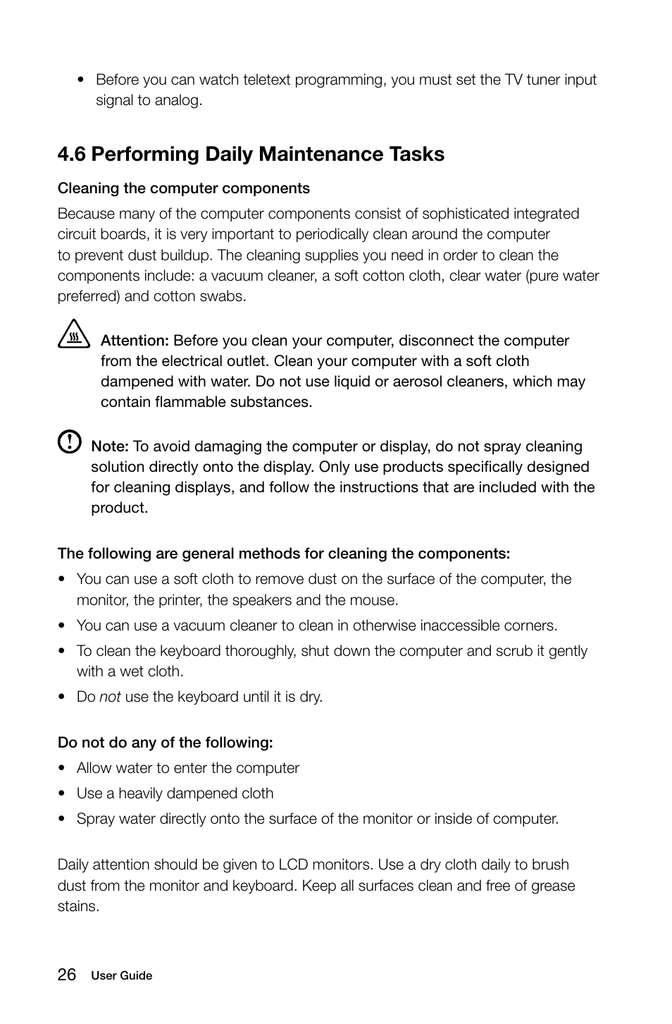 6 performing daily maintenance tasks | Lenovo H410 Desktop User Manual | Page 31 / 31