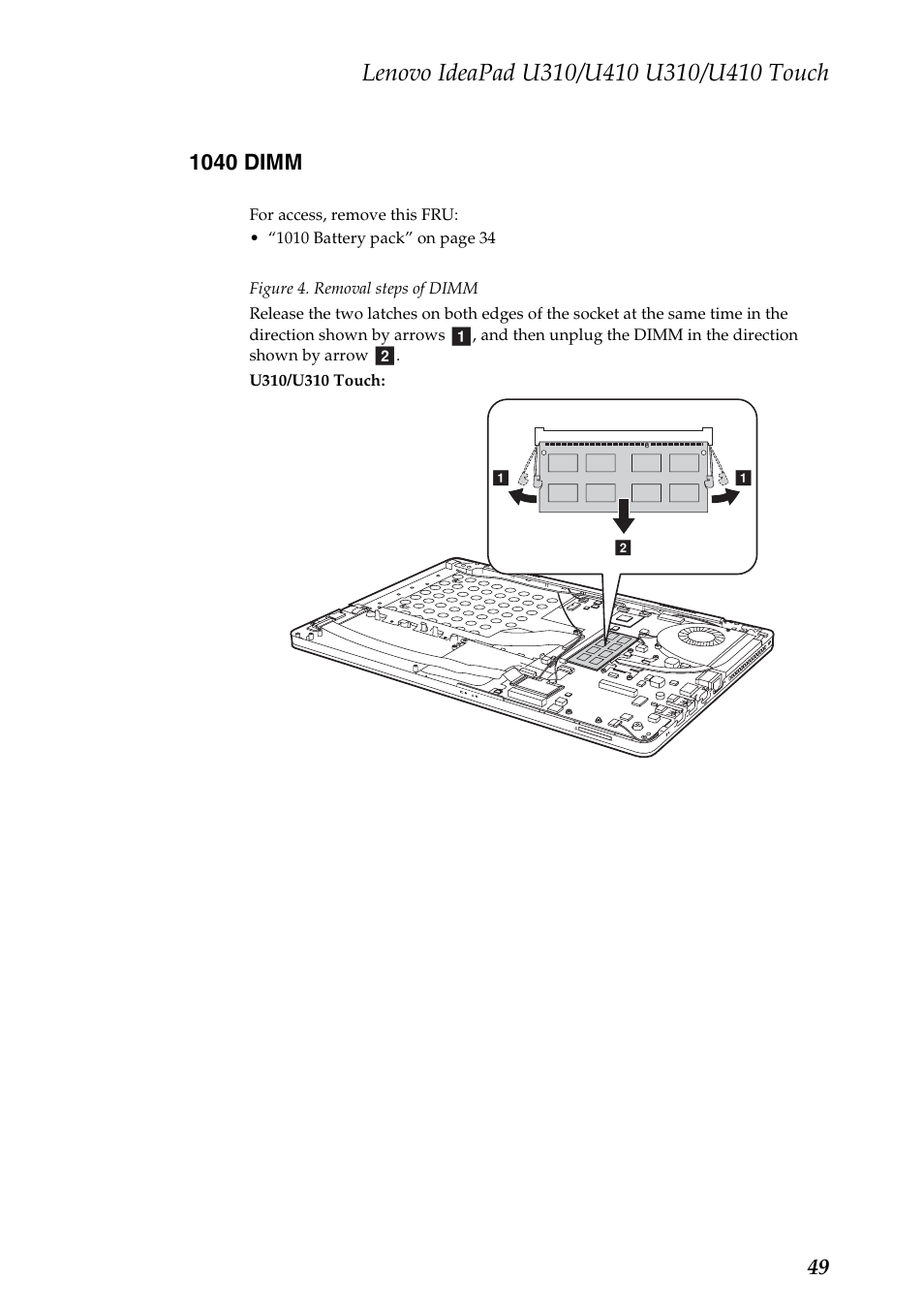 1040 dimm | Lenovo IdeaPad U310 User Manual | Page 53 / 115