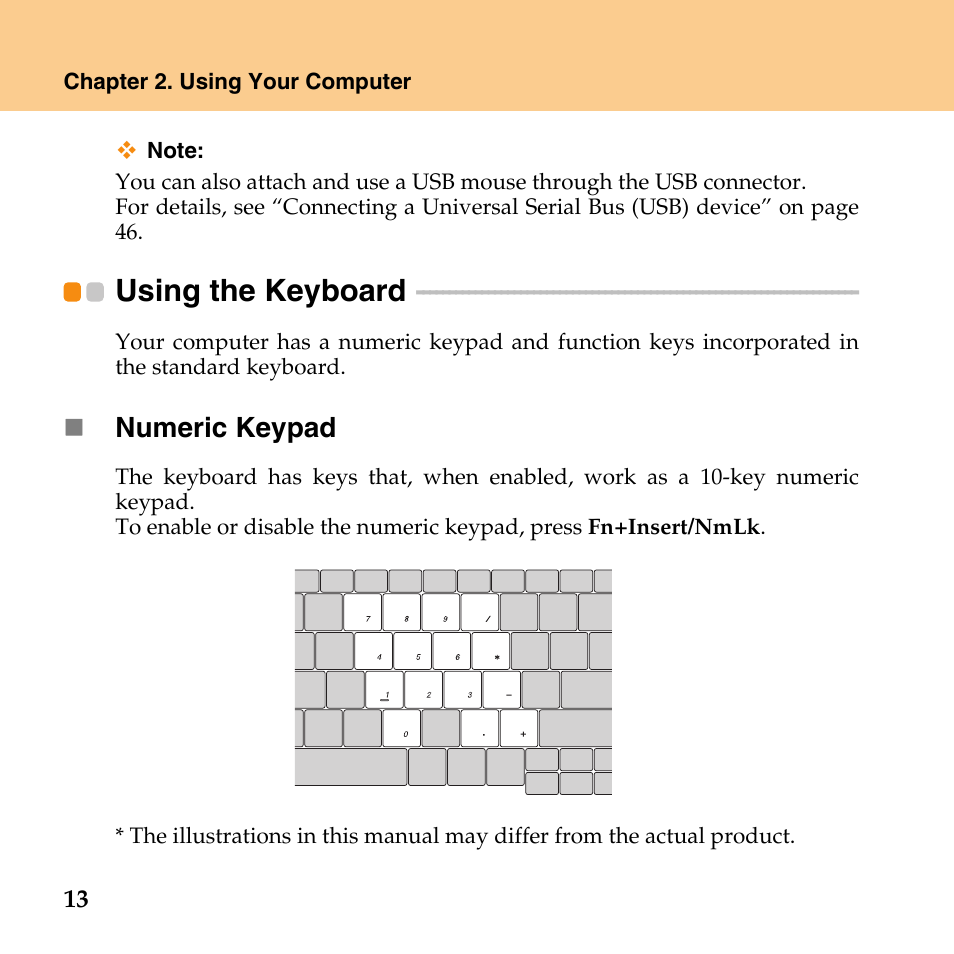 Using the keyboard | Lenovo IdeaPad U110 User Manual | Page 24 / 129