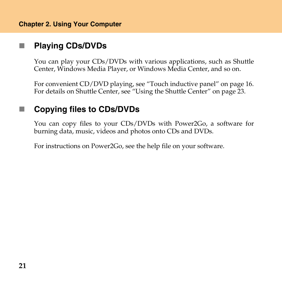 Lenovo IdeaPad U110 User Manual | Page 32 / 129