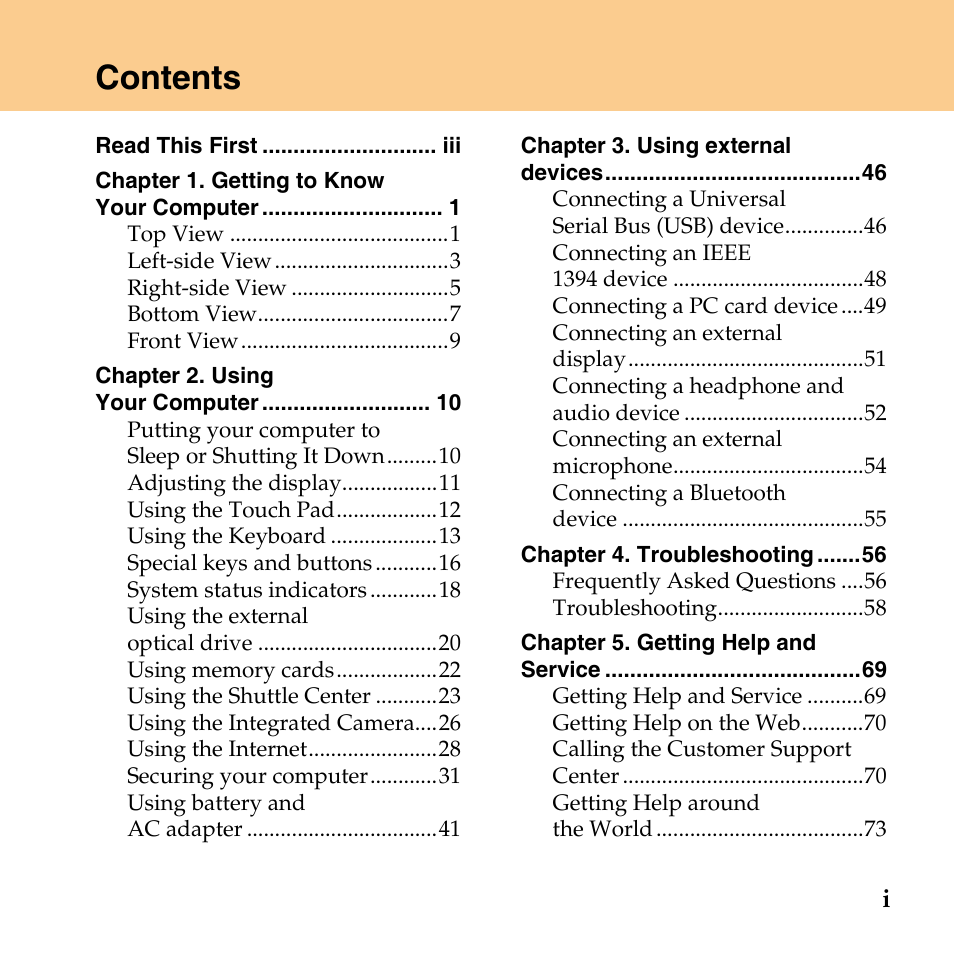 Lenovo IdeaPad U110 User Manual | Page 5 / 129