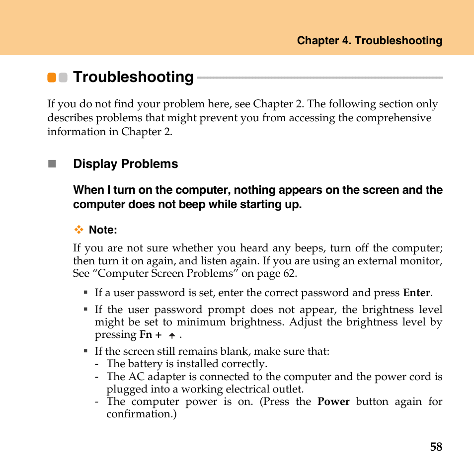 Troubleshooting | Lenovo IdeaPad U110 User Manual | Page 69 / 129