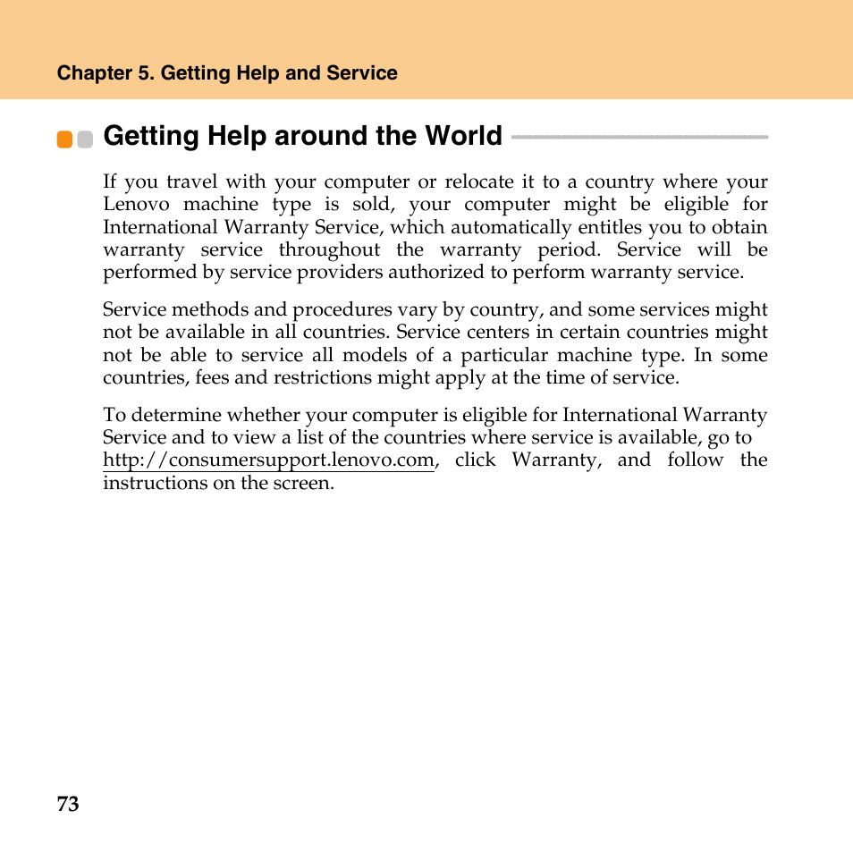 Getting help around the world, Getting help around, The world | Lenovo IdeaPad U110 User Manual | Page 84 / 129