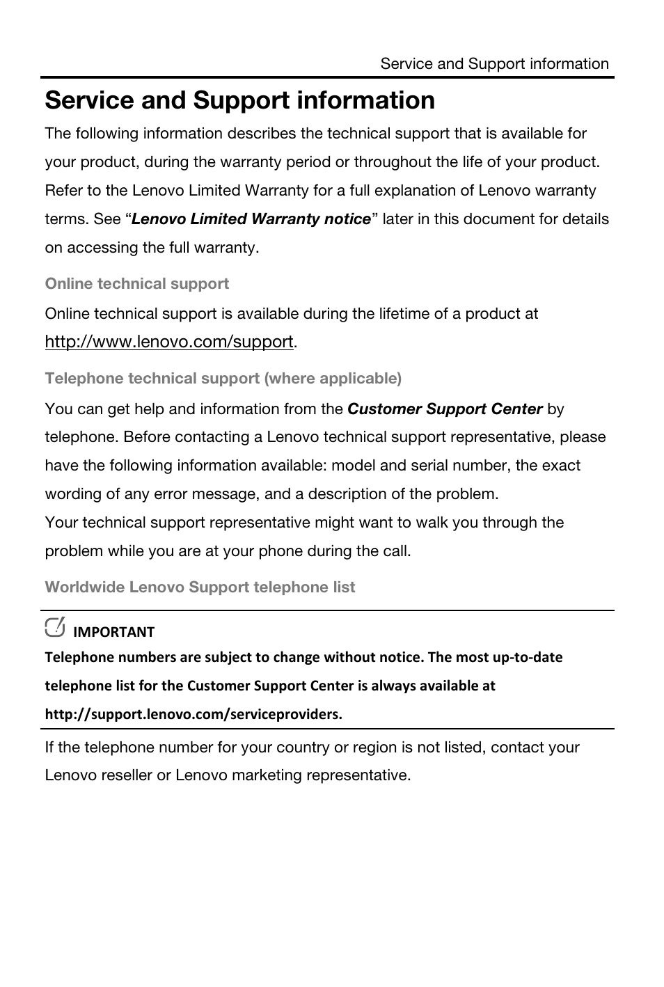 Service and support information | Lenovo S930 Smartphone User Manual | Page 11 / 20