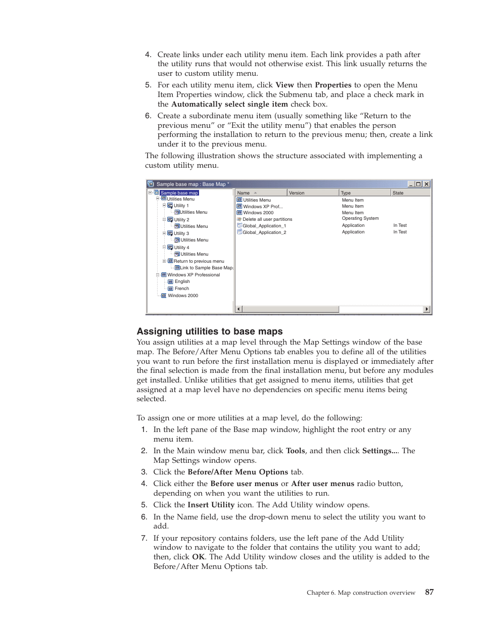 Assigning utilities to base maps, Assigning, Utilities | Base, Maps | Lenovo ThinkPad R400 User Manual | Page 101 / 220
