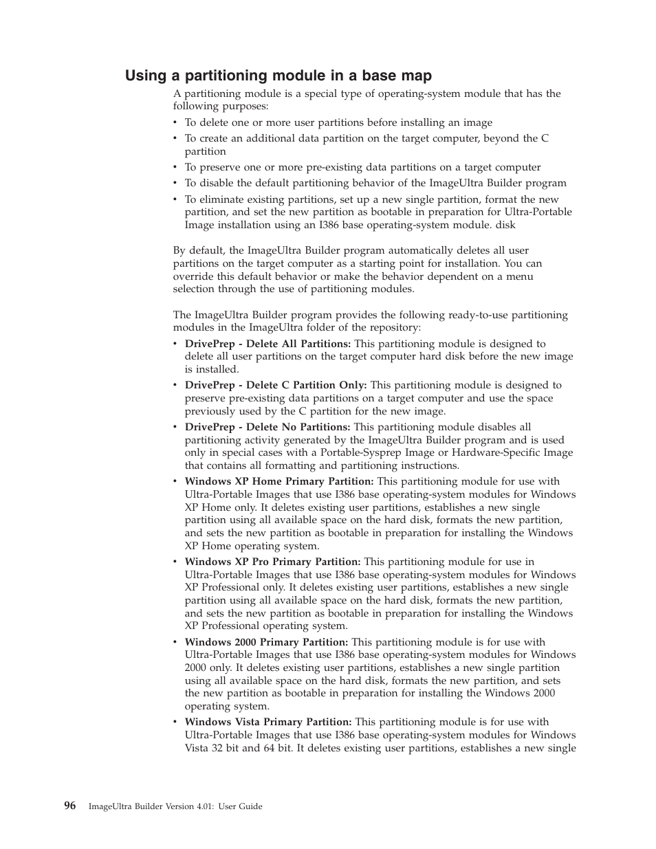 Using a partitioning module in a base map, Using, Partitioning | Module, Base | Lenovo ThinkPad R400 User Manual | Page 110 / 220