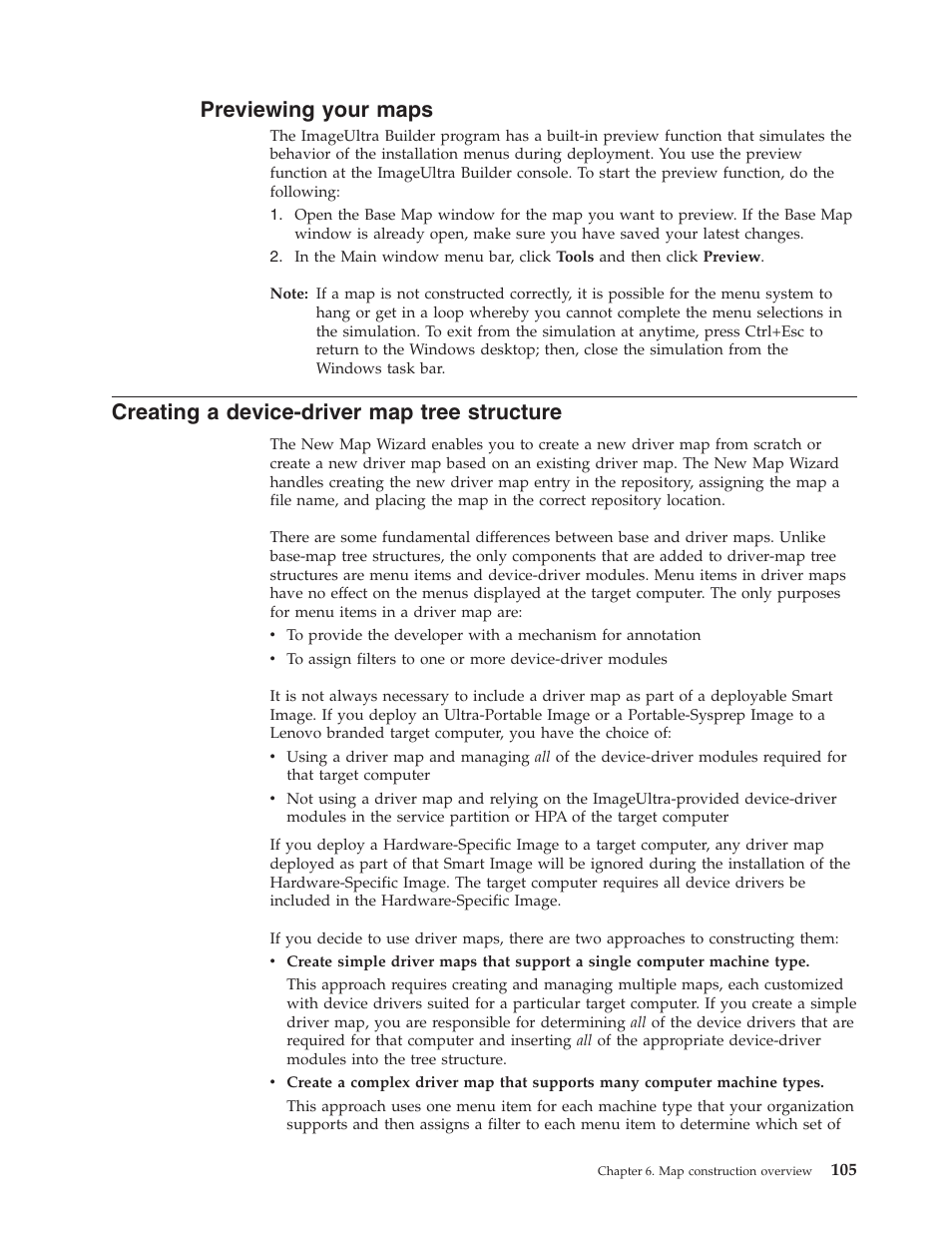 Previewing your maps, Creating a device-driver map tree structure, Previewing | Your, Maps, Creating, Device-driver, Tree, Structure | Lenovo ThinkPad R400 User Manual | Page 119 / 220