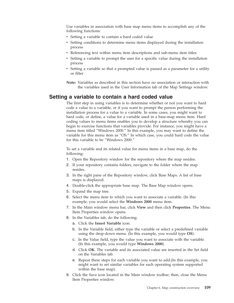 Setting a variable to contain a hard coded value, Setting, Variable | Contain, Hard, Coded, Value | Lenovo ThinkPad R400 User Manual | Page 123 / 220