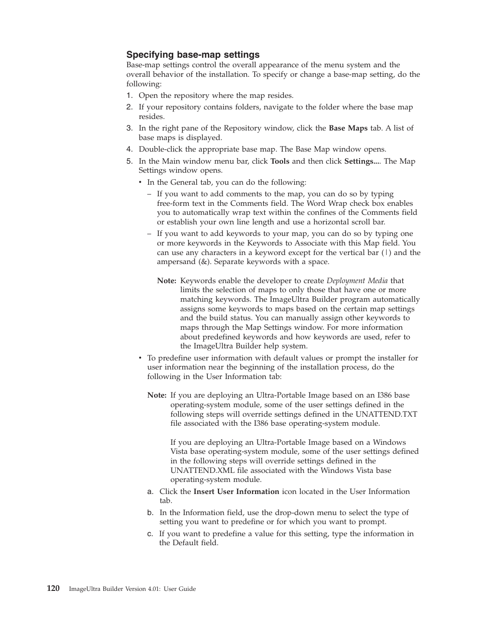 Specifying base-map settings, Specifying, Base-map | Settings | Lenovo ThinkPad R400 User Manual | Page 134 / 220