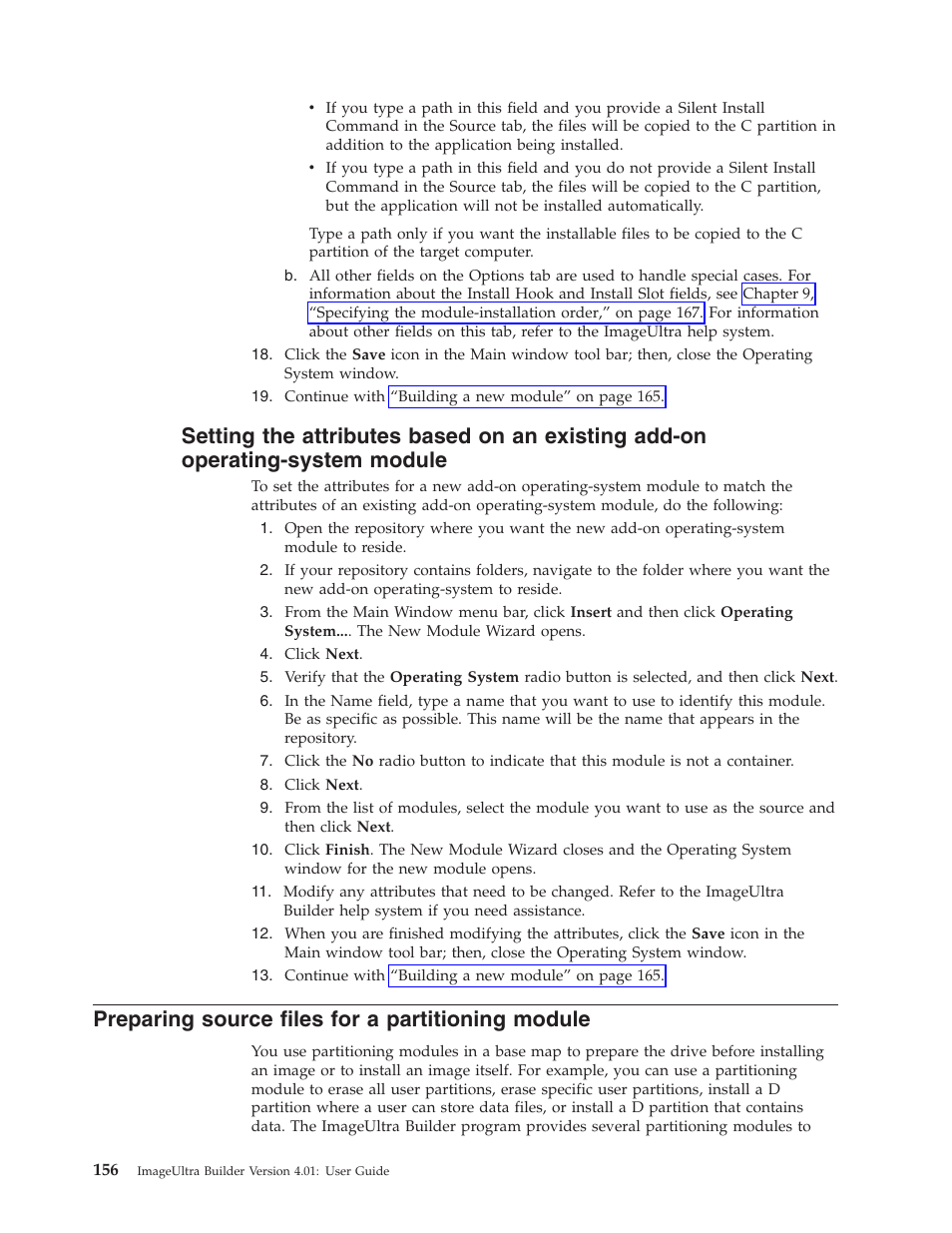 Preparing source files for a partitioning module, Setting, Attributes | Based, Existing, Add-on, Operating-system, Module, Preparing, Source | Lenovo ThinkPad R400 User Manual | Page 170 / 220