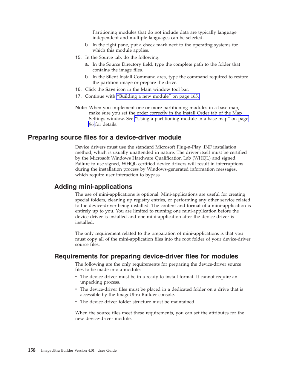 Preparing source files for a device-driver module, Adding mini-applications, Preparing | Source, Files, Device-driver, Module, Adding, Mini-applications, Requirements | Lenovo ThinkPad R400 User Manual | Page 172 / 220