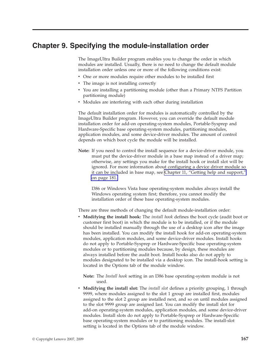 Chapter, Specifying, Module-installation | Order | Lenovo ThinkPad R400 User Manual | Page 181 / 220