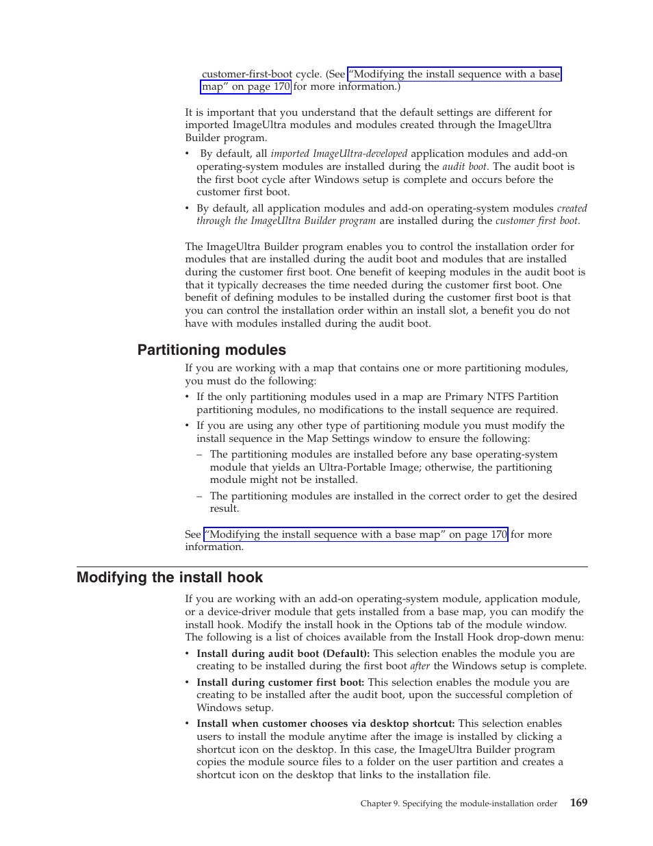 Partitioning modules, Modifying the install hook, Partitioning | Modules, Modifying, Install, Hook | Lenovo ThinkPad R400 User Manual | Page 183 / 220