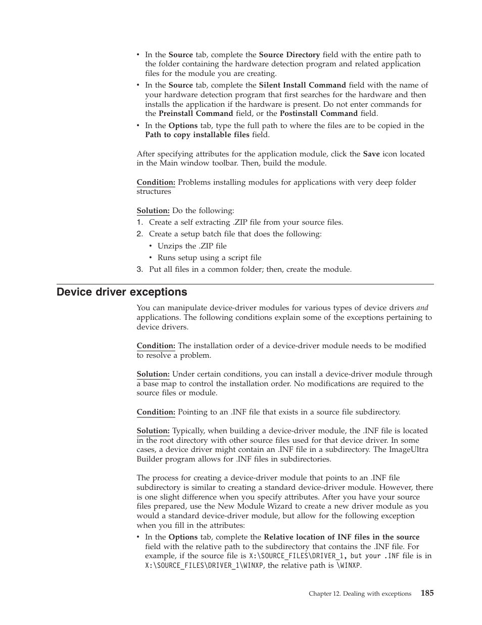 Device driver exceptions, Device, Driver | Exceptions | Lenovo ThinkPad R400 User Manual | Page 199 / 220
