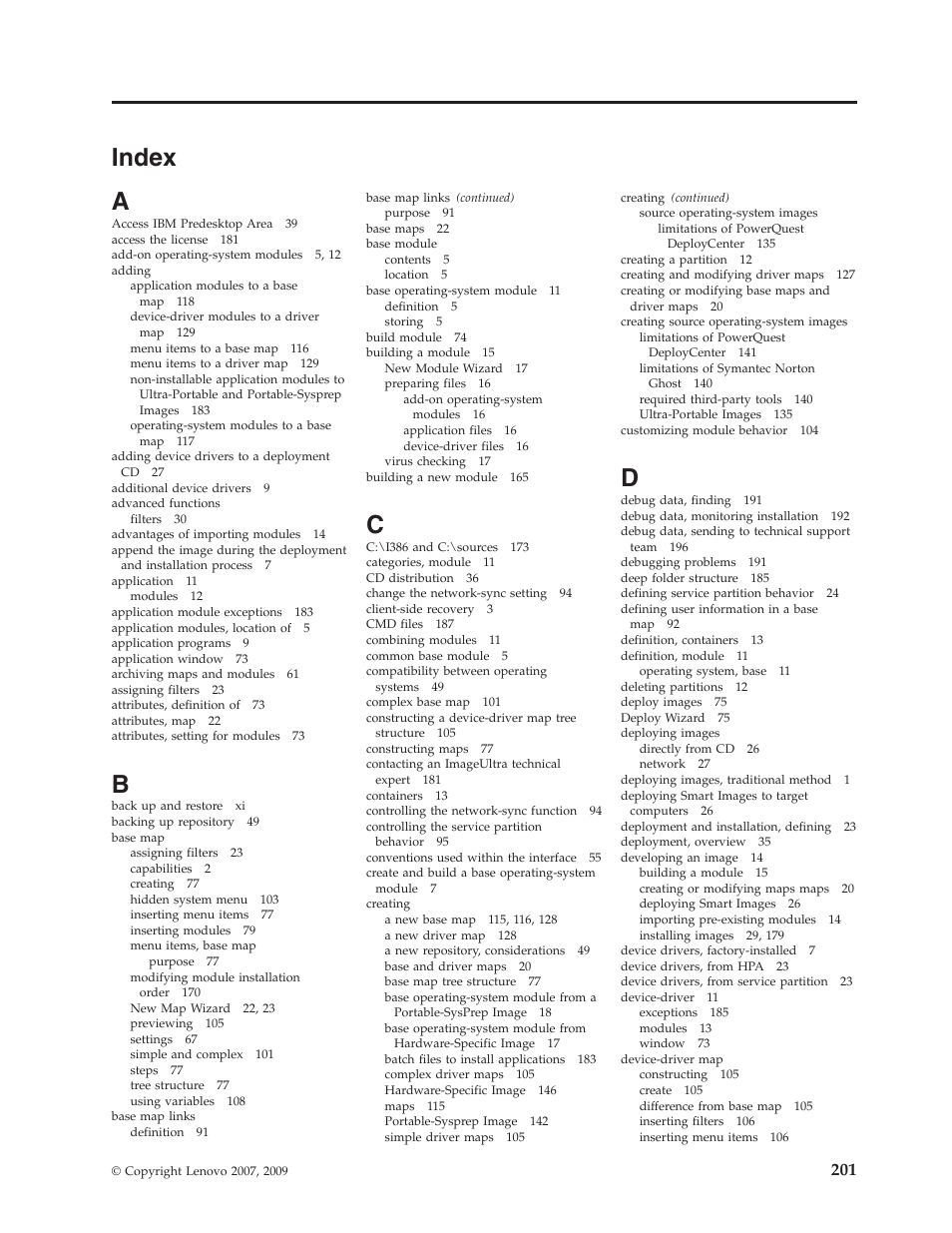 Index | Lenovo ThinkPad R400 User Manual | Page 215 / 220