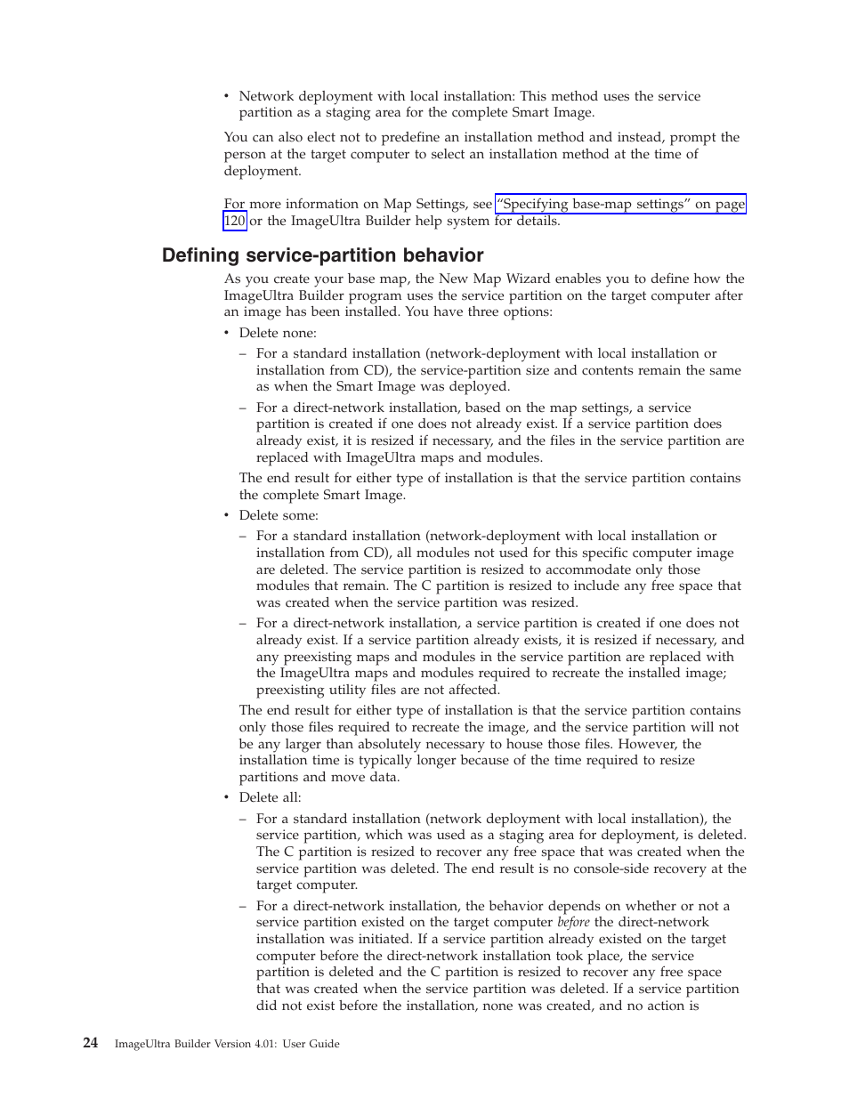 Defining service-partition behavior, Defining, Service-partition | Behavior | Lenovo ThinkPad R400 User Manual | Page 38 / 220