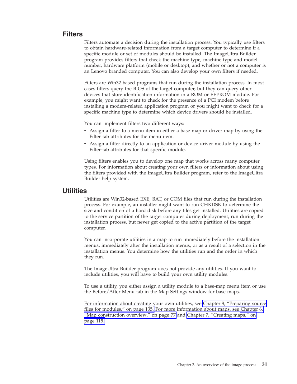 Filters, Utilities | Lenovo ThinkPad R400 User Manual | Page 45 / 220