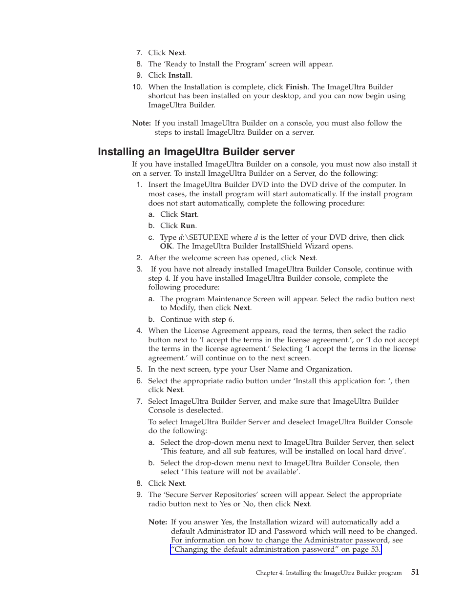 Installing an imageultra builder server, Installing, Imageultra | Builder, Server | Lenovo ThinkPad R400 User Manual | Page 65 / 220