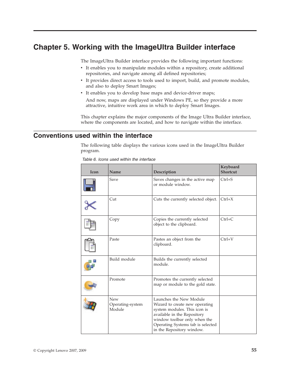 Conventions used within the interface, Chapter, Working | With, Imageultra, Builder, Interface, Conventions, Used, Within | Lenovo ThinkPad R400 User Manual | Page 69 / 220