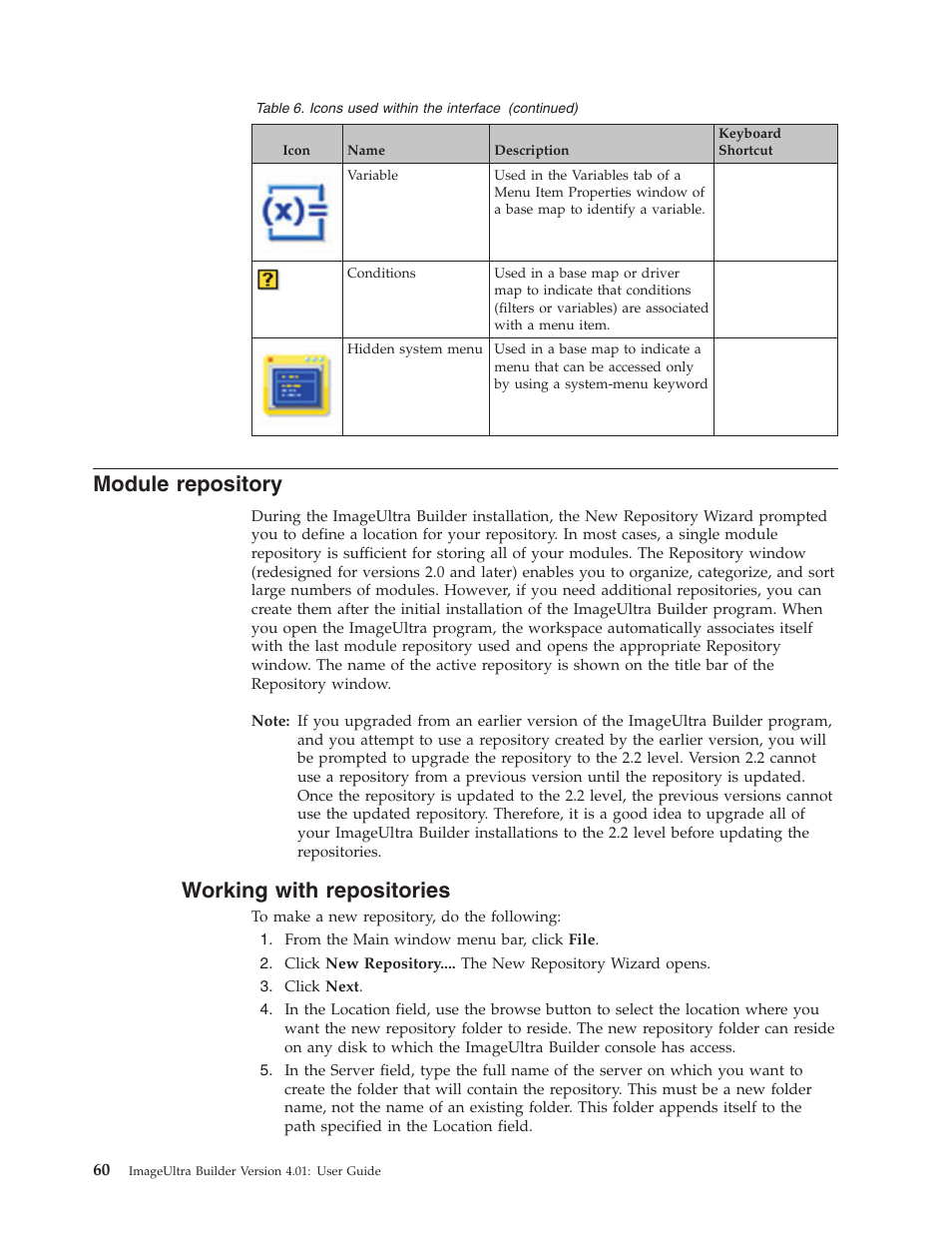 Module repository, Working with repositories, Module | Repository, Working, With, Repositories | Lenovo ThinkPad R400 User Manual | Page 74 / 220