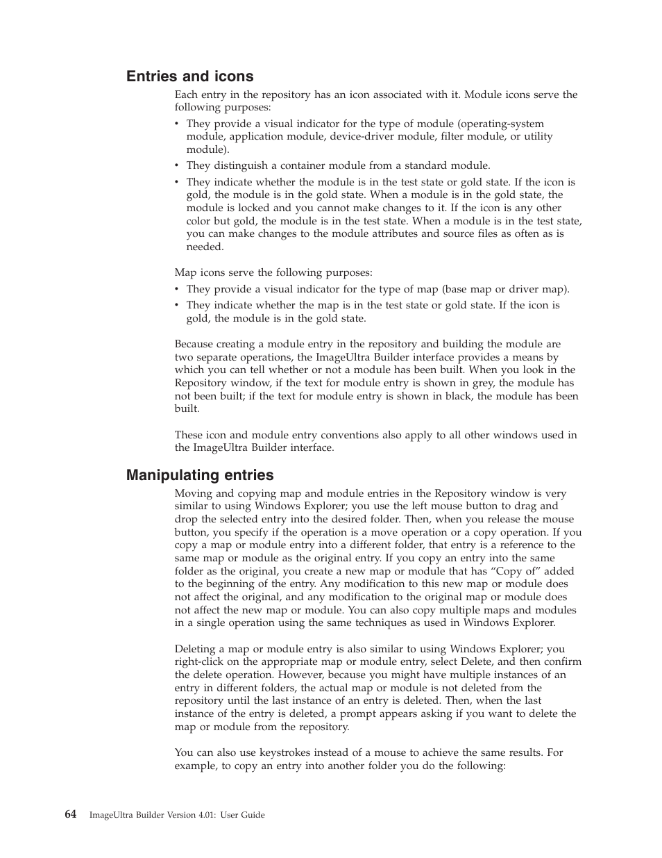 Entries and icons, Manipulating entries, Entries | Icons, Manipulating | Lenovo ThinkPad R400 User Manual | Page 78 / 220