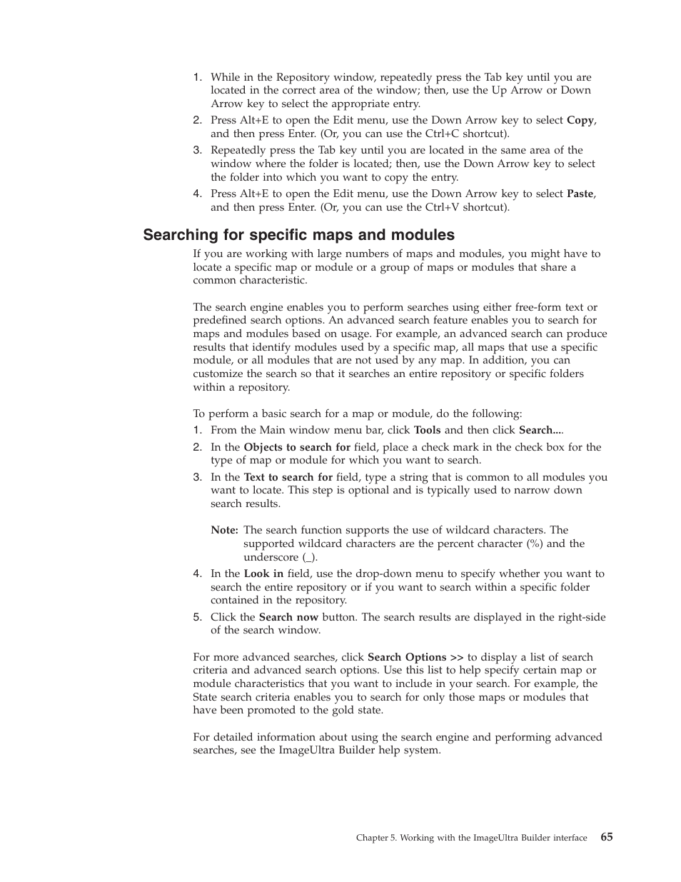 Searching for specific maps and modules, Searching, Specific | Maps, Modules | Lenovo ThinkPad R400 User Manual | Page 79 / 220