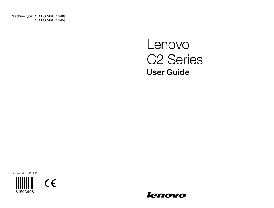 Lenovo C245 All-in-One User Manual | 29 pages