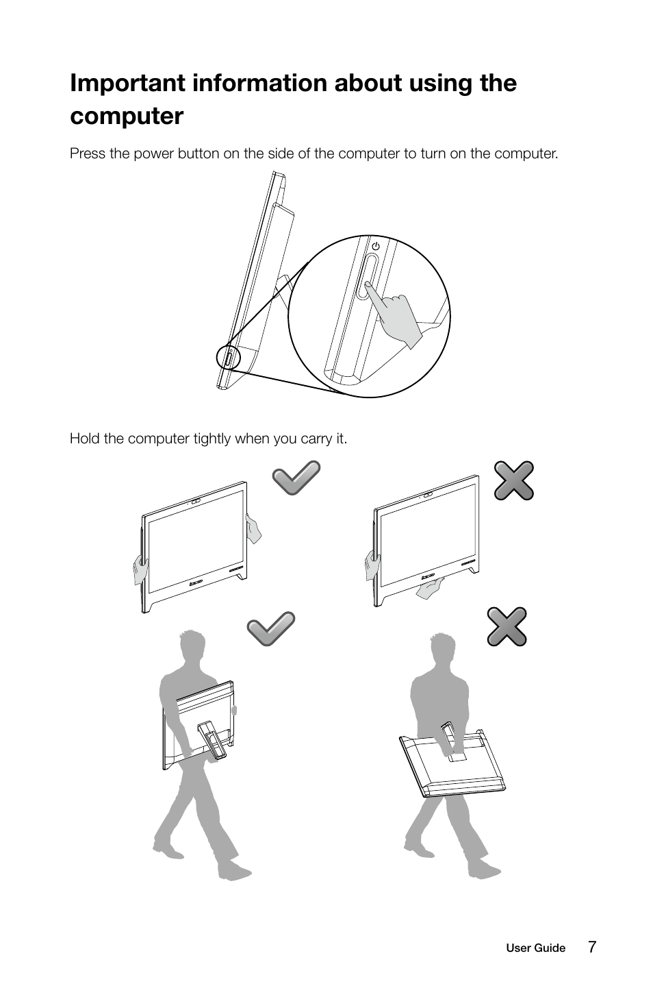 Important information about using the computer | Lenovo C245 All-in-One User Manual | Page 12 / 29