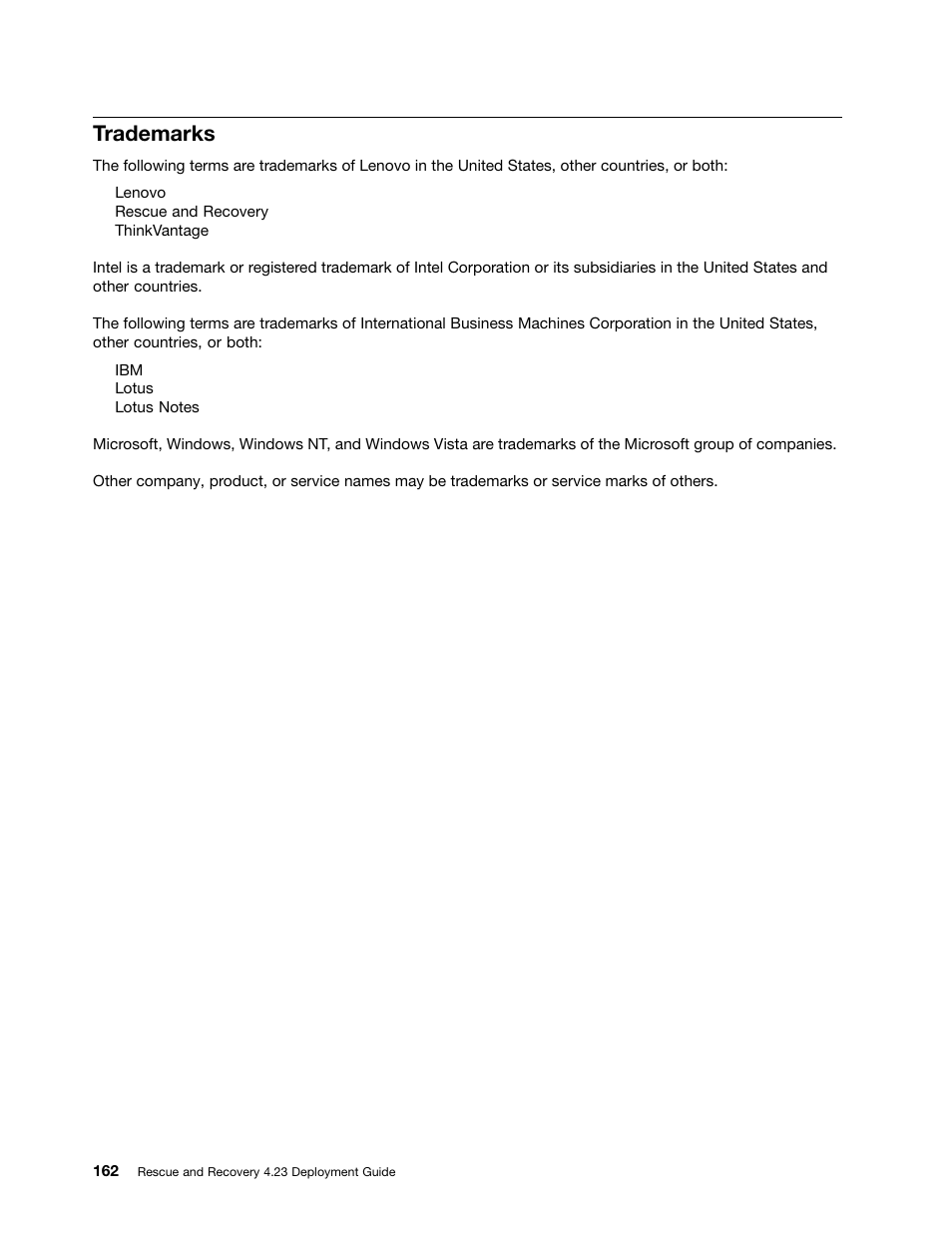 Trademarks | Lenovo ThinkPad Edge 15 User Manual | Page 170 / 172