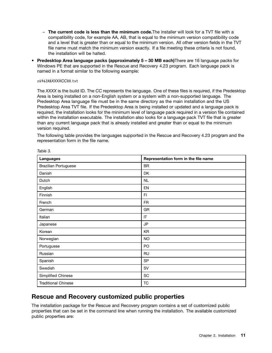 Rescue and recovery customized public properties | Lenovo ThinkPad Edge 15 User Manual | Page 19 / 172