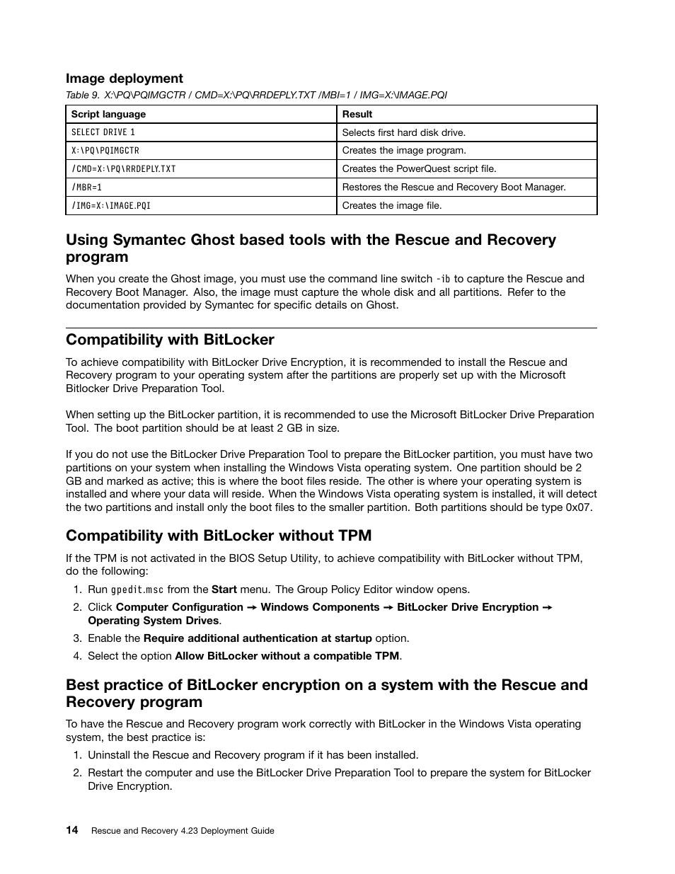 Compatibility with bitlocker, Compatibility with bitlocker without tpm | Lenovo ThinkPad Edge 15 User Manual | Page 22 / 172