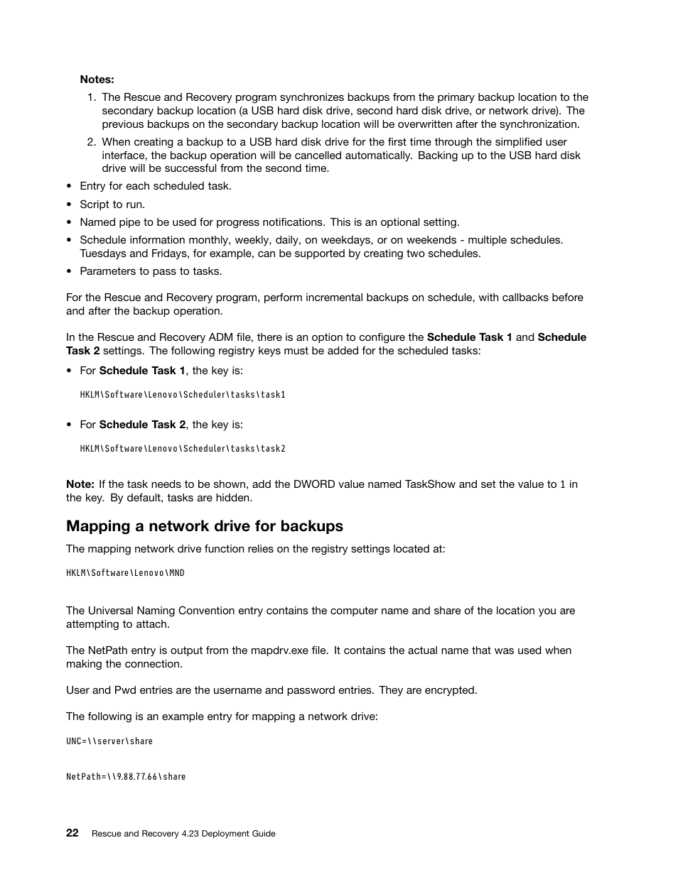 Mapping a network drive for backups | Lenovo ThinkPad Edge 15 User Manual | Page 30 / 172