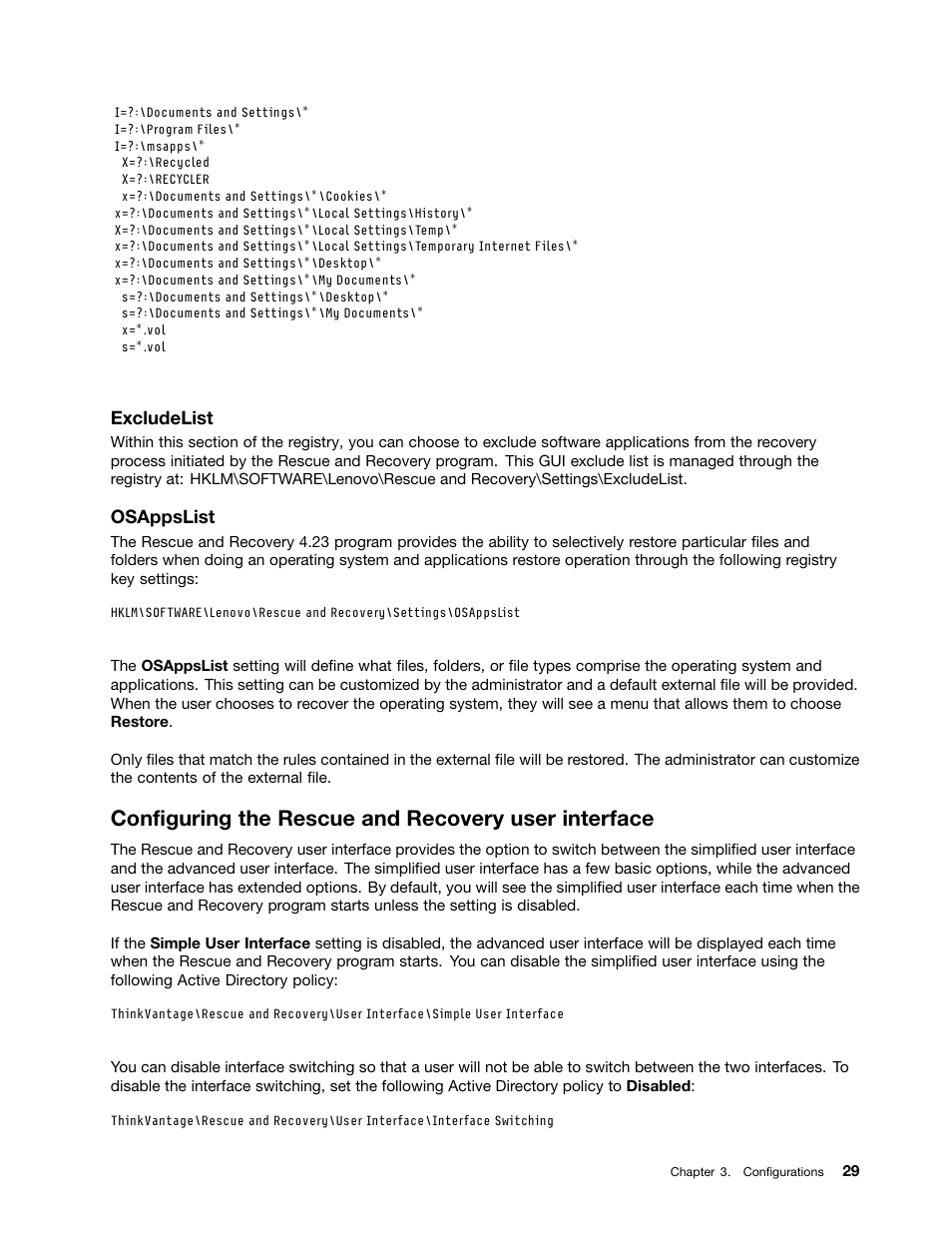 Configuring the rescue and recovery user interface | Lenovo ThinkPad Edge 15 User Manual | Page 37 / 172