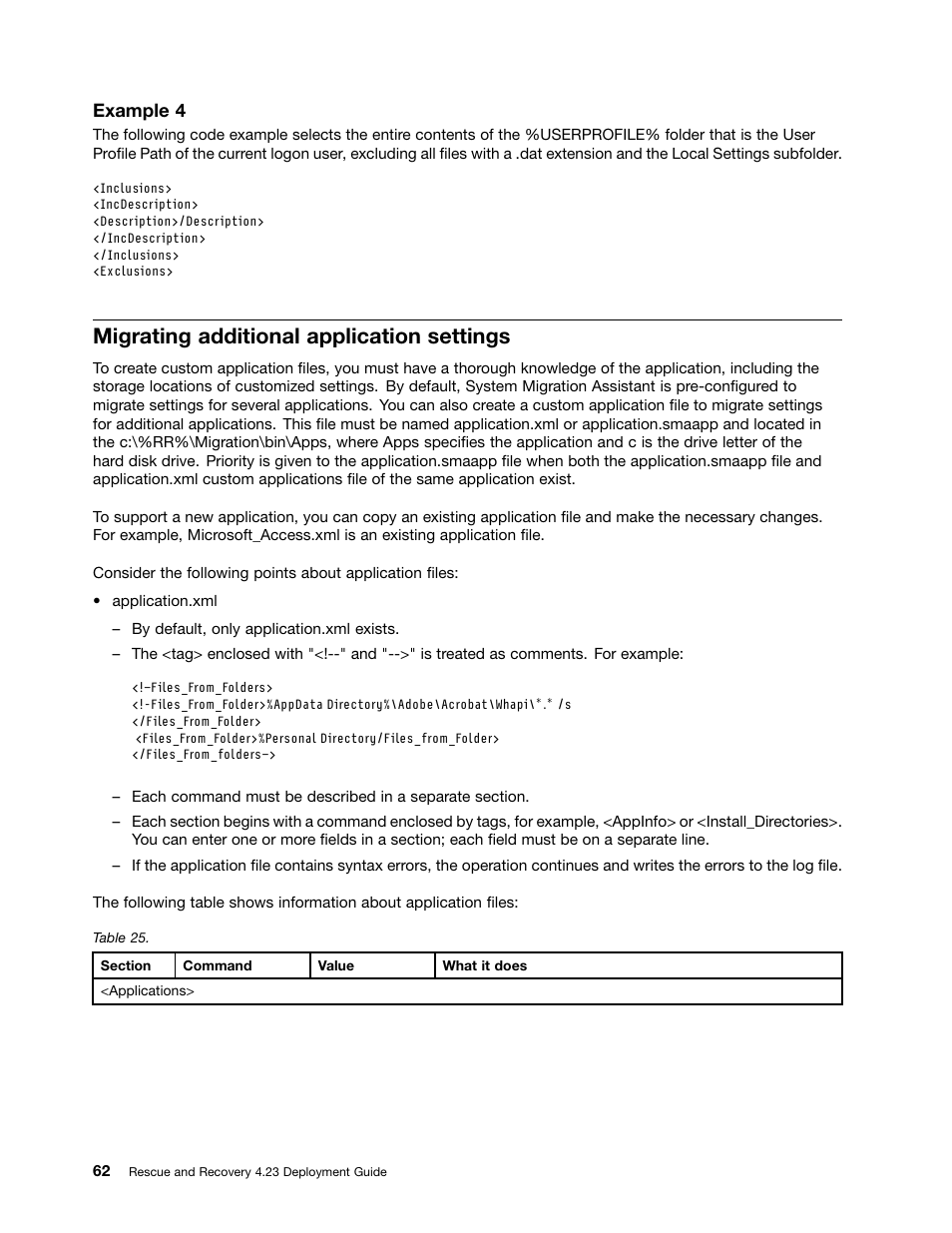 Migrating additional application settings, Example 4 | Lenovo ThinkPad Edge 15 User Manual | Page 70 / 172
