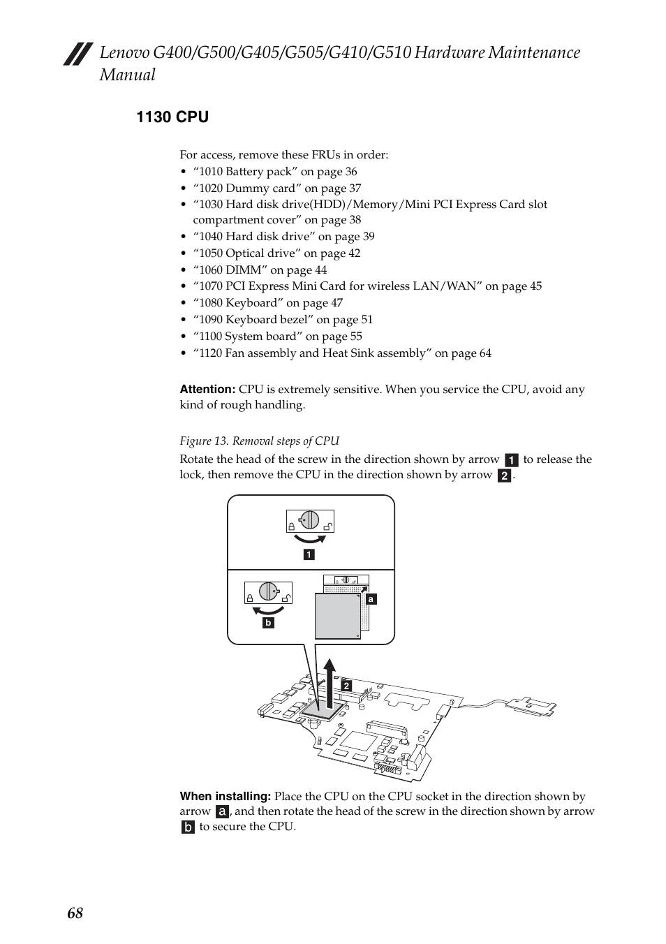 1130 cpu | Lenovo G505 Notebook User Manual | Page 72 / 108