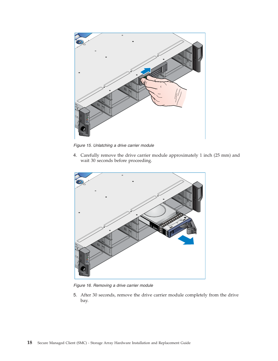 Unlatching, Drive, Carrier | Module, Removing | Lenovo Secure Managed Client User Manual | Page 26 / 52