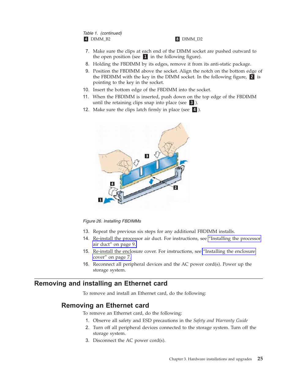 Removing and installing an ethernet card, Removing an ethernet card, Removing | Installing, Ethernet, Card, Fbdimms | Lenovo Secure Managed Client User Manual | Page 33 / 52