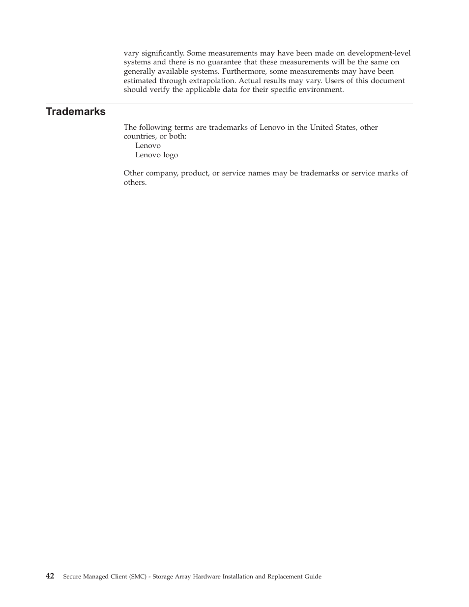 Trademarks | Lenovo Secure Managed Client User Manual | Page 50 / 52