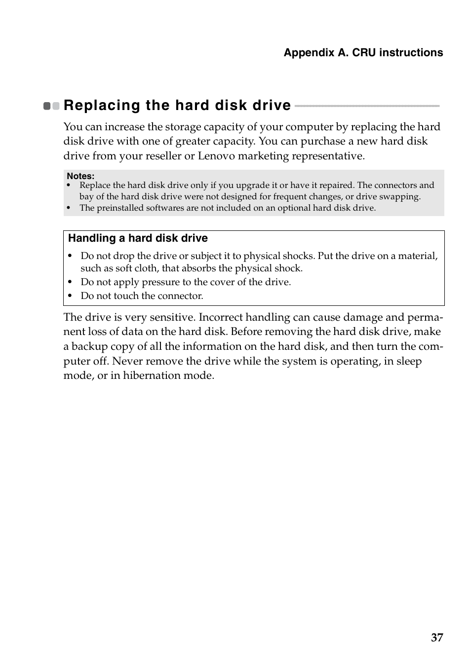 Replacing the hard disk drive | Lenovo G360 Notebook User Manual | Page 41 / 52