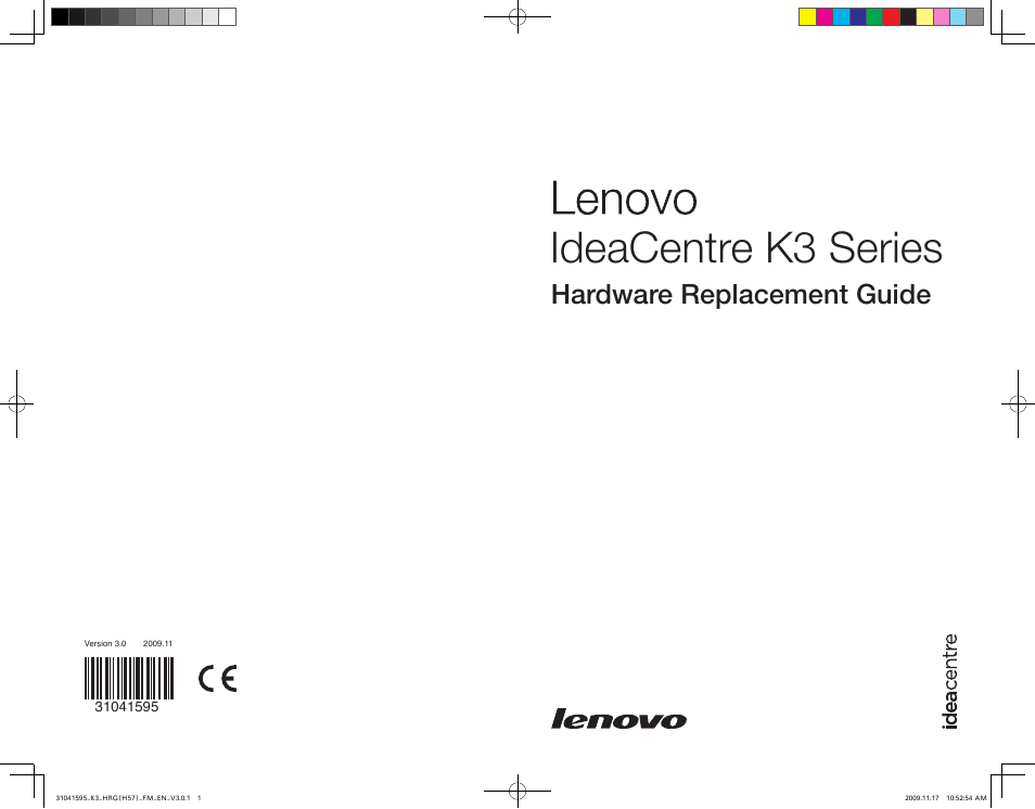 Lenovo IdeaCentre K320 User Manual | 37 pages