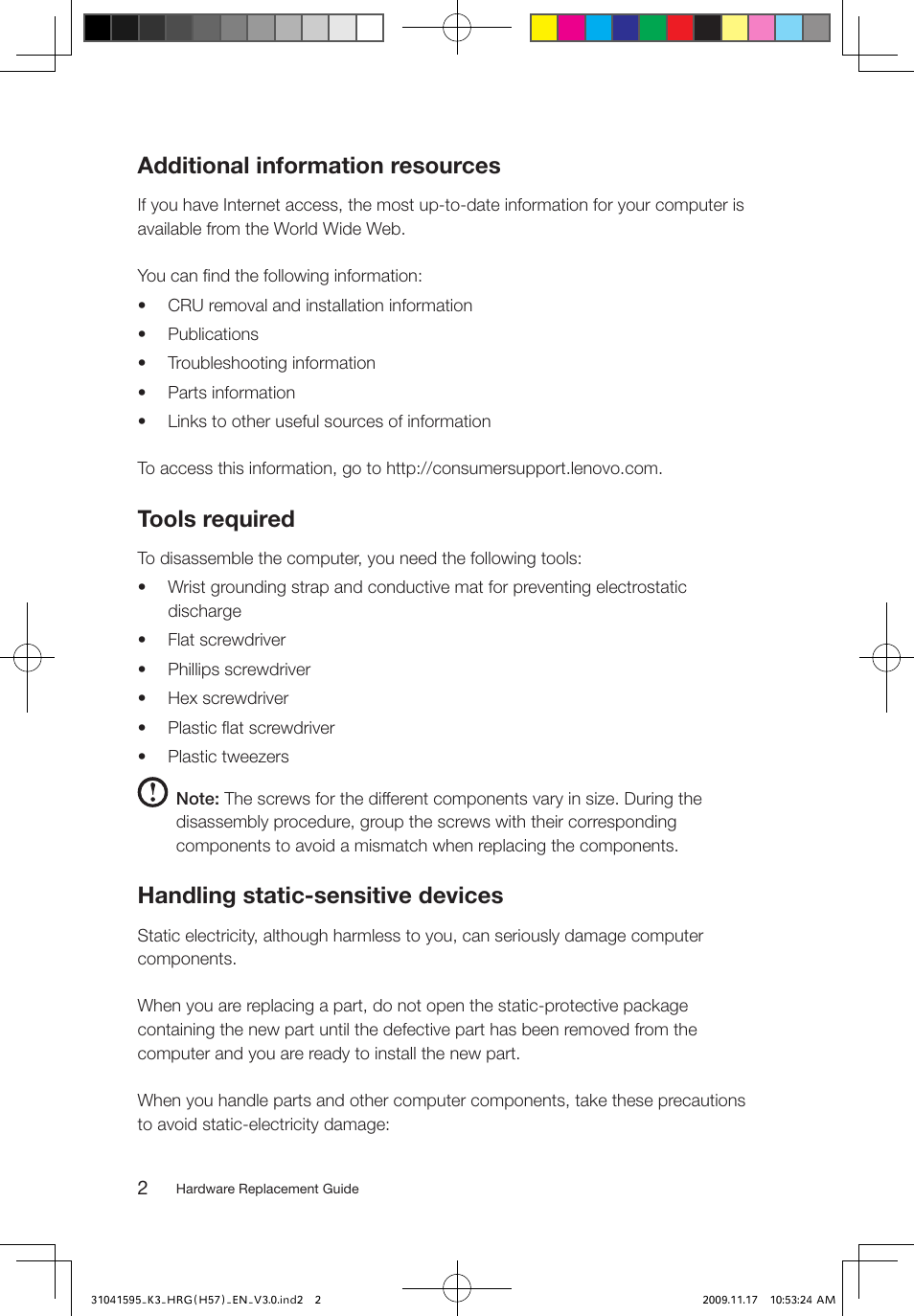 Additional information resources, Tools required, Handling static-sensitive devices | Lenovo IdeaCentre K320 User Manual | Page 5 / 37