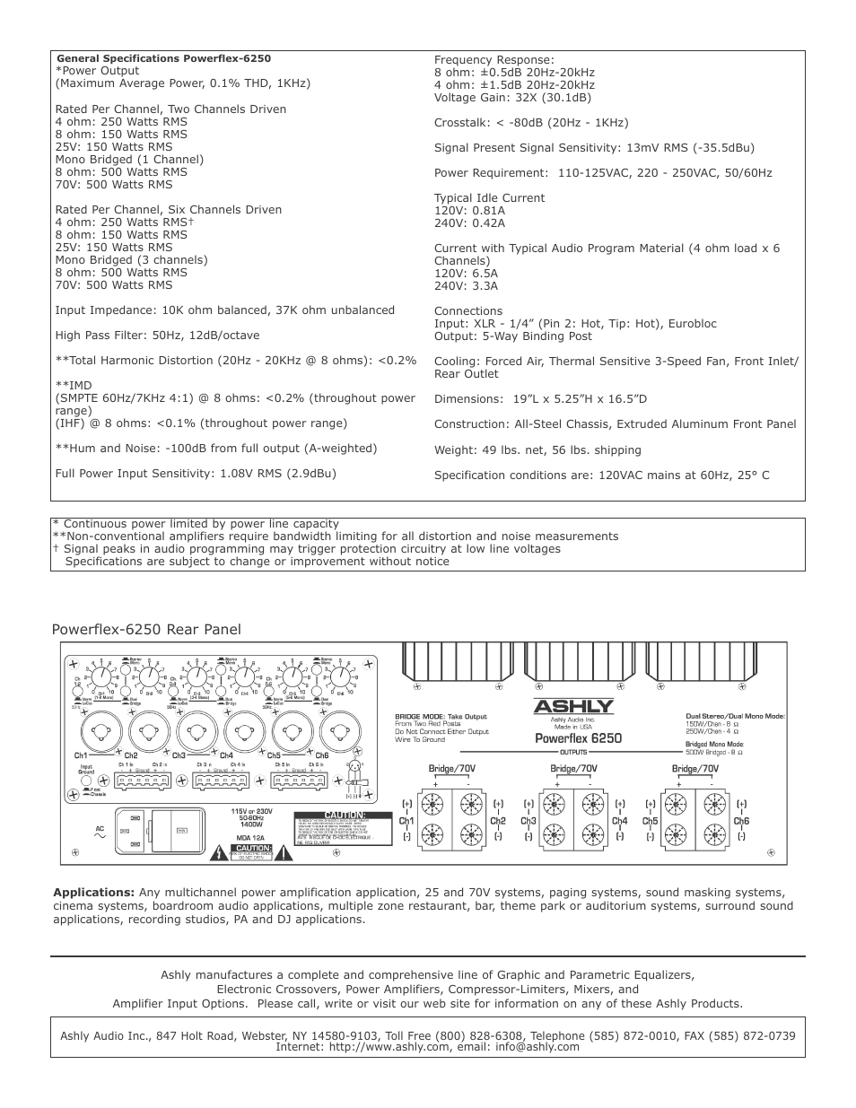 Ashly PowerFlex 6250 User Manual | Page 2 / 2