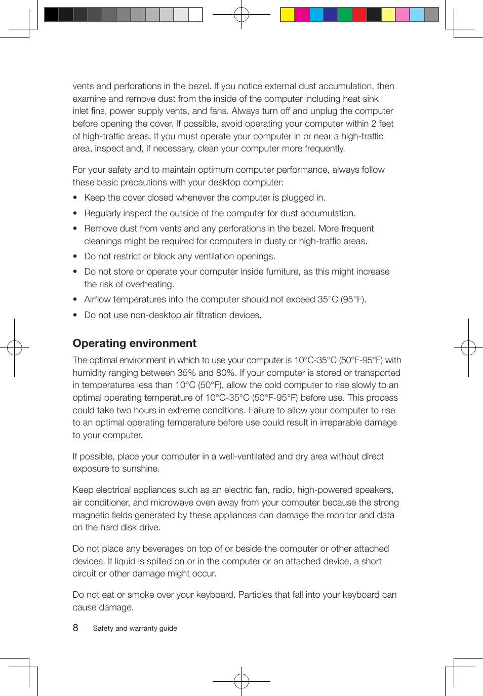 Operating environment | Lenovo 3000 Q100 Desktop User Manual | Page 13 / 47
