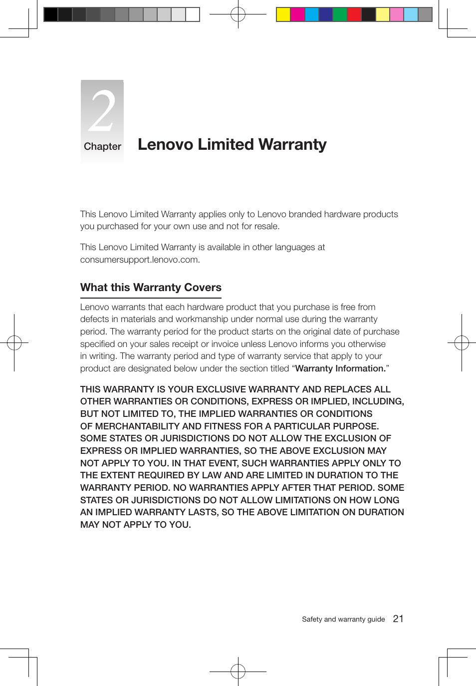 Lenovo limited warranty, What this warranty covers | Lenovo 3000 Q100 Desktop User Manual | Page 26 / 47