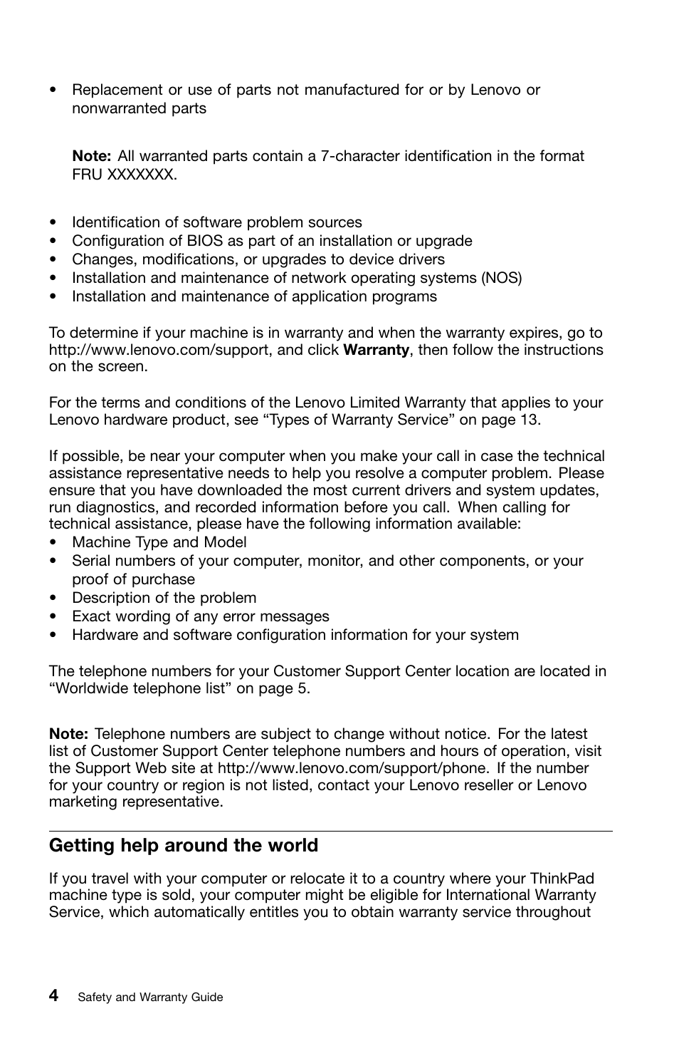 Getting help around the world | Lenovo ThinkPad Edge E320 User Manual | Page 18 / 46