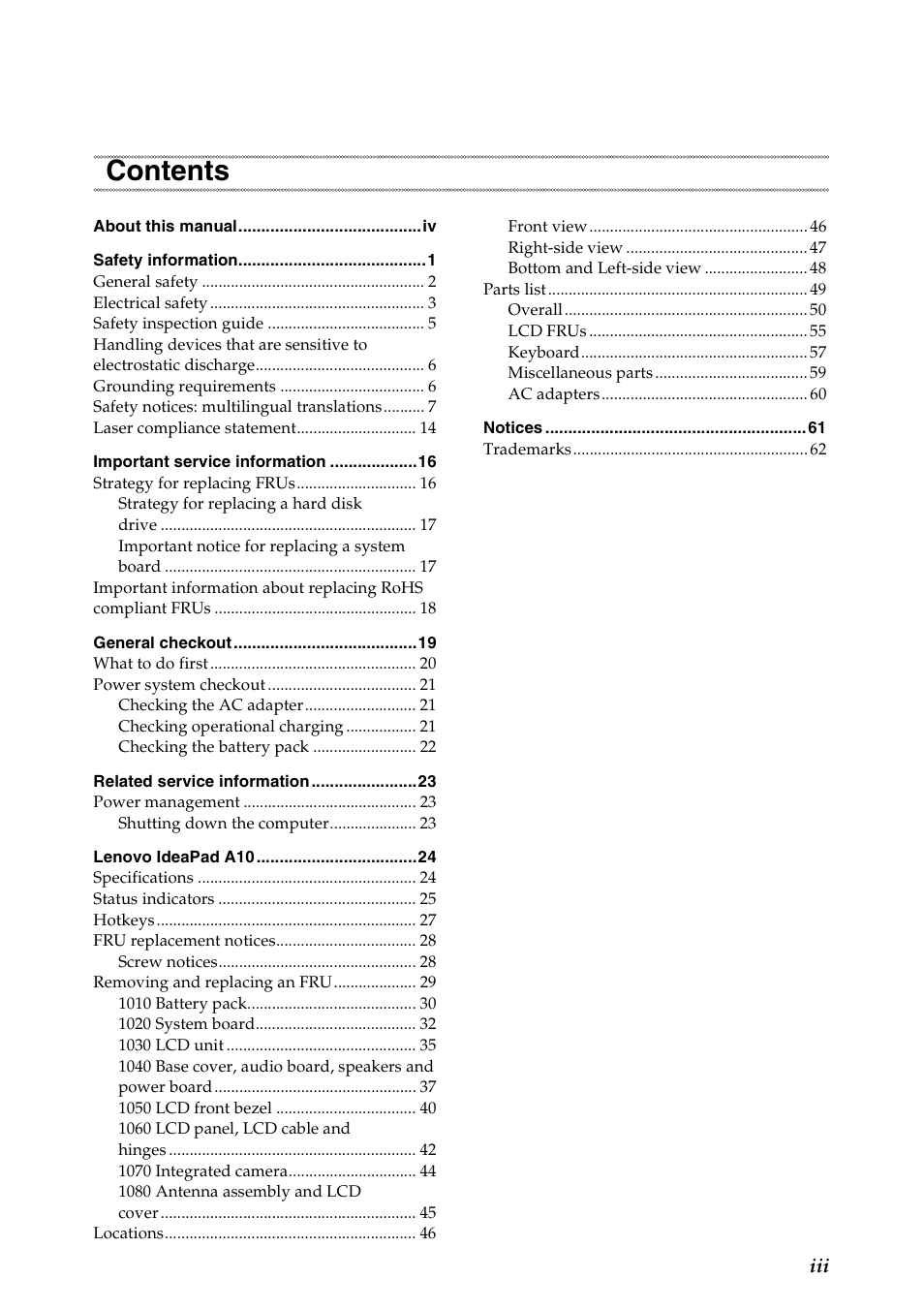 Lenovo A10 Lenovo User Manual | Page 3 / 66