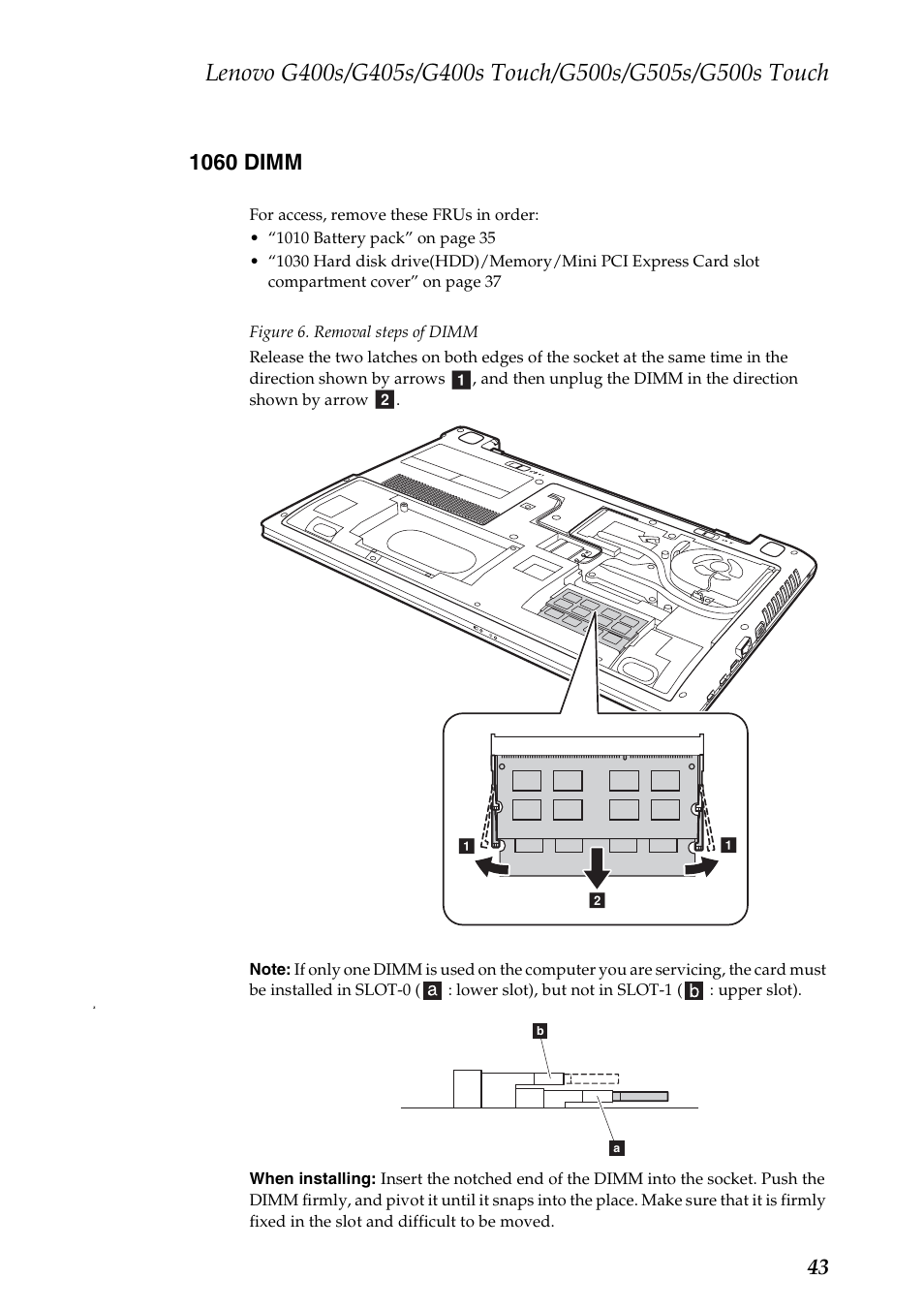 1060 dimm | Lenovo G405s Notebook User Manual | Page 47 / 104